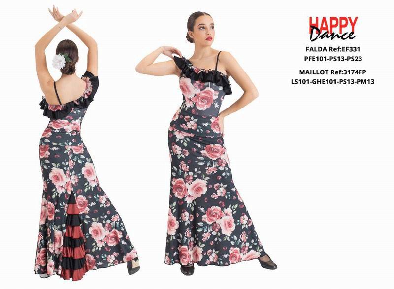 Happy Dance. Jupes de Flamenco pour les Entrainements et Représentations. Ref. EF331PFE101PS13PS23